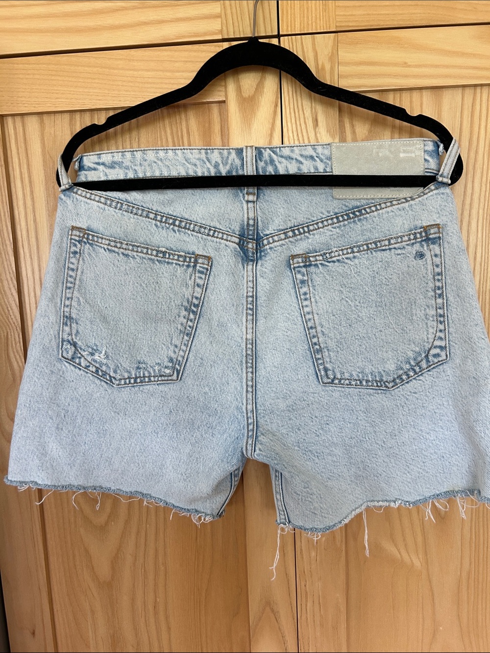 rag & bone Faded Light Blue High-Rise Denim Cutoff Shorts - Picture 3 of 3